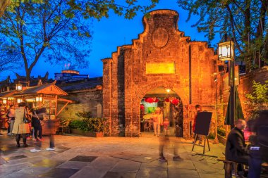 Chengdu Antik Kasabası 'nın Nightscape' i, Sichuan Eyaleti, Chin