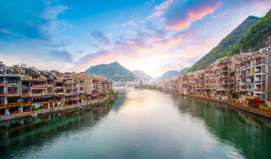 Antik Zhenyua şehrinin güzel manzarası