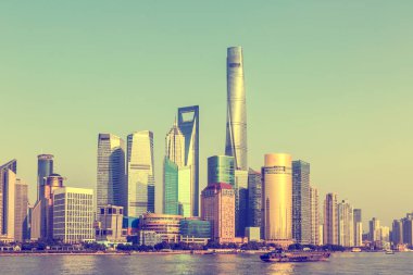 Lujiazui 'nin Panoraması, Pudong, Shangha