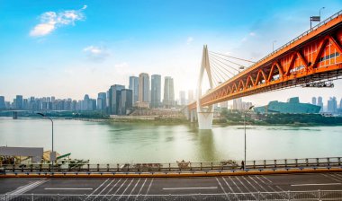 Chongqin 'deki Şehir Mimarisi' nin Skyline 'ı