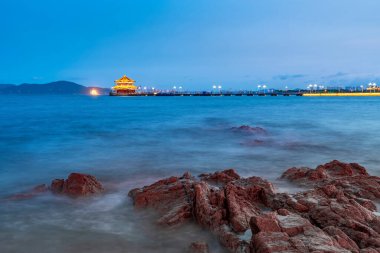 Qingdao 'nun güzel şehir manzarası.