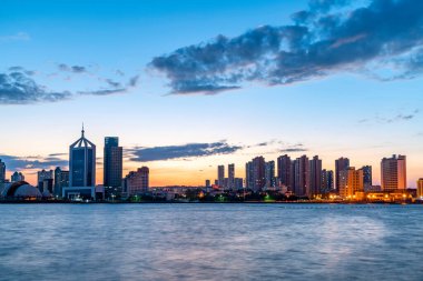 Çin 'deki Qingdao şehir manzarası.