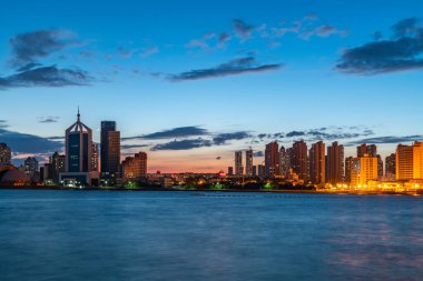 Çin 'deki Qingdao şehir manzarası.