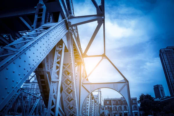 Parte Ponte Estrutura Aço Tianjin China — Fotografia de Stock