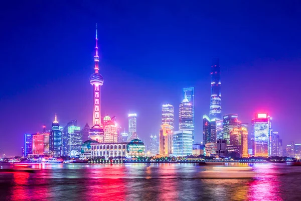 上海城市建筑的夜景 — 图库照片