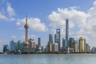 Lujiazui 'nin mimari manzarası, Bund, Şangay