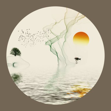 Soyut mürekkep ve yüzey kaplaması