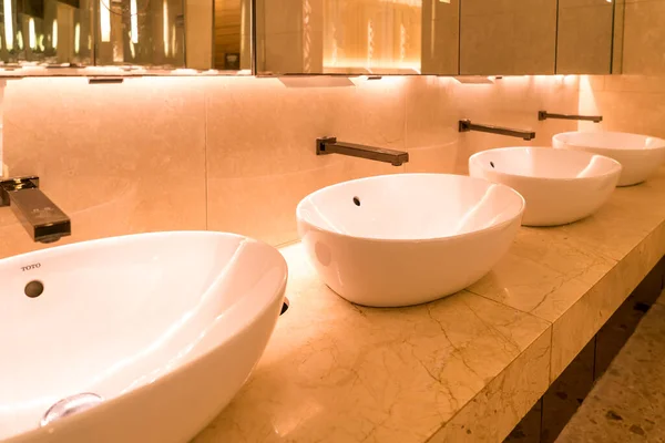 Interior view of luxurious bathroom in shopping mall hote