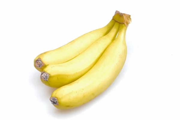 Bananas Amarelas Com Fundo Branco — Fotografia de Stock