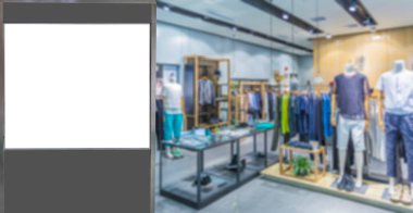 Reklam kutusunun ve bulanık lambanın iç görünümü 