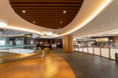 Görüntü bulanıklığı ve odağını kaybetmiş otel ve lobi iç mekanı.
