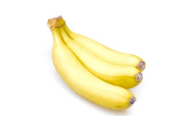 Bananas Amarelas Com Fundo Branco — Fotografia de Stock