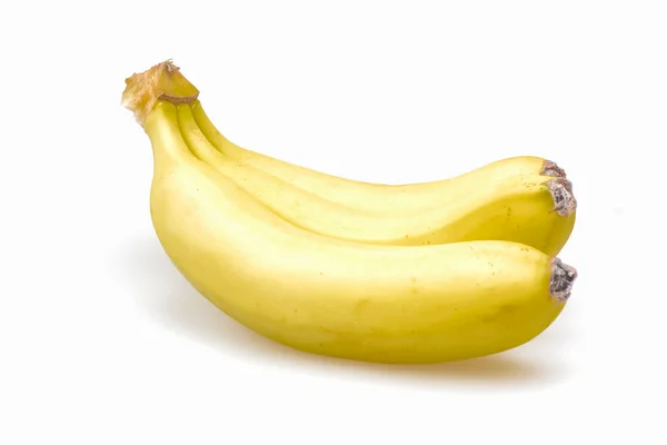 Bananas Amarelas Com Fundo Branco — Fotografia de Stock