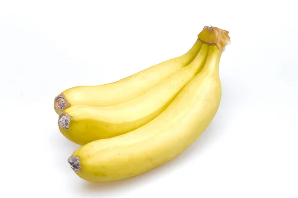 Bananas Amarelas Com Fundo Branco — Fotografia de Stock