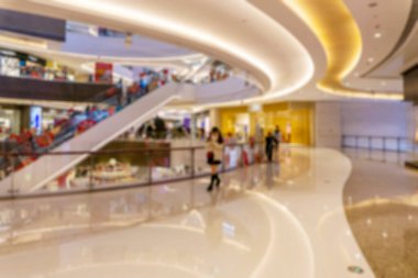 Bakkal mağazasının iç tarafındaki soyut bulanık alışveriş merkezi