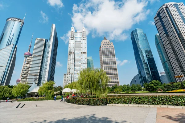 Rascacielos Lujiazui Financial District Shangha — Foto de Stock