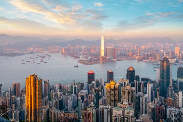 Ciudad Hong Kong Skyline Landscap Arquitectónico —  Fotos de Stock