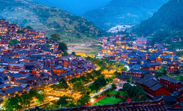 Guizhou, Çin 'deki Miao köyü.