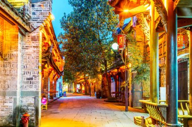 Chengdu Antik Kasabası 'nın Nightscape' i, Sichuan Eyaleti, Chin