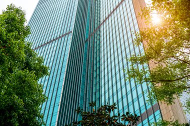 Çağdaş mimari ofis binası, şehir manzarası, kişi başı