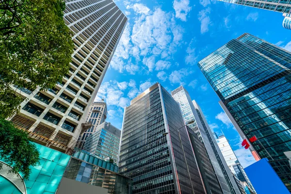 Los Edificios Comerciales Hong Kong Son Ángulo Bajo China —  Fotos de Stock