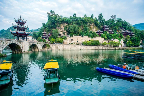 Schöne Landschaft Der Antiken Stadt Zhenyua — Stockfoto