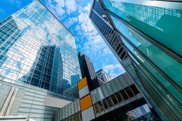 Los Edificios Comerciales Hong Kong Son Ángulo Bajo China —  Fotos de Stock