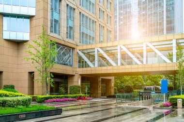 Şehir gökdelenlerinin modern binaları.