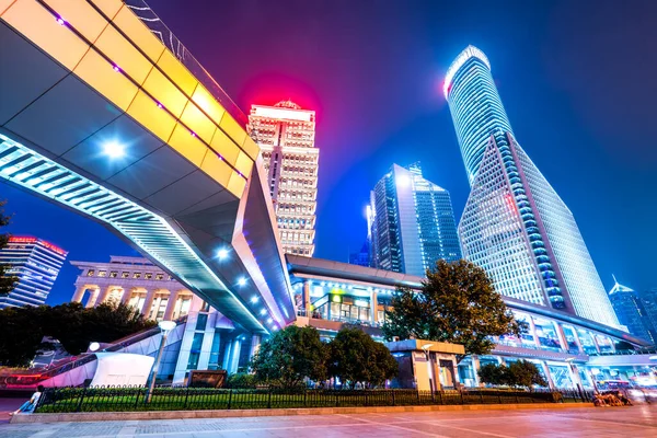 Light Trails Modern Building Background — Stock Photo, Image