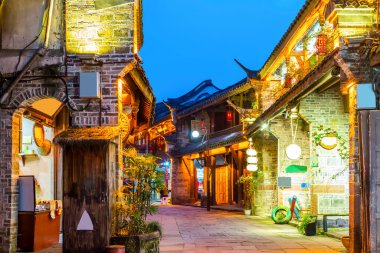 Chengdu Antik Kasabası 'nın Nightscape' i, Sichuan Eyaleti, Chin