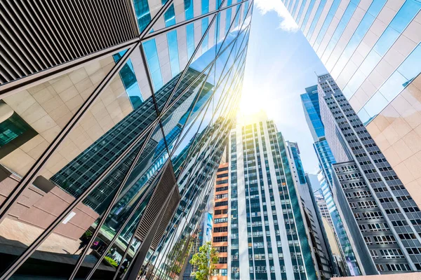 Commercial Buildings Hongkong Low Angle China — Stock Photo, Image