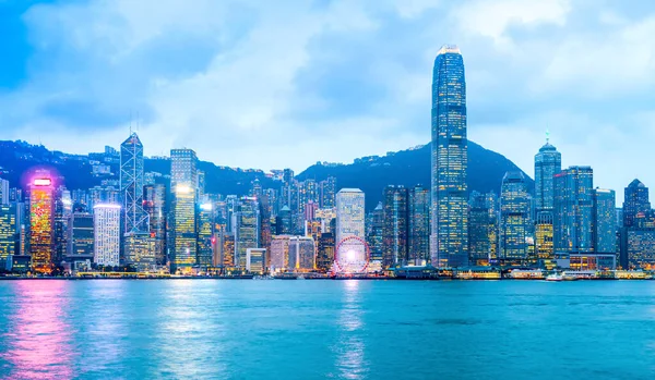 Skyline Urbano Paisaje Arquitectónico Nightscape Hong Kon —  Fotos de Stock