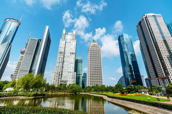 Rascacielos Lujiazui Financial District Shangha —  Fotos de Stock