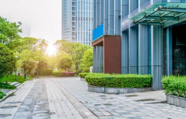 Şehir gökdelenlerinin modern binaları.