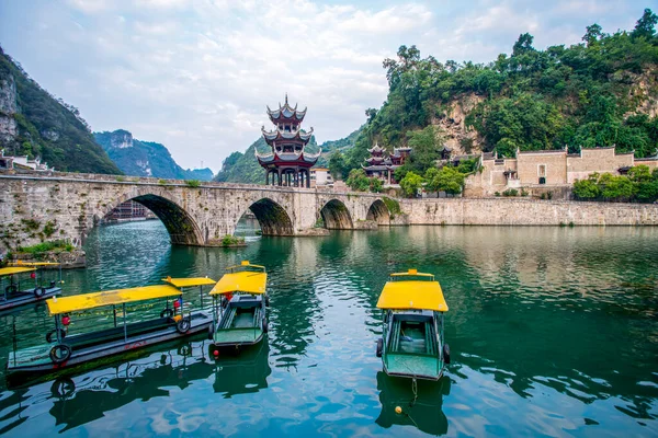 Schöne Landschaft Der Antiken Stadt Zhenyua — Stockfoto