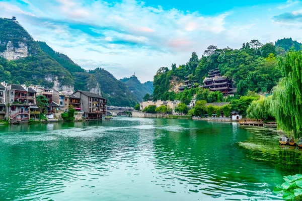 Schöne Landschaft Der Antiken Stadt Zhenyua — Stockfoto