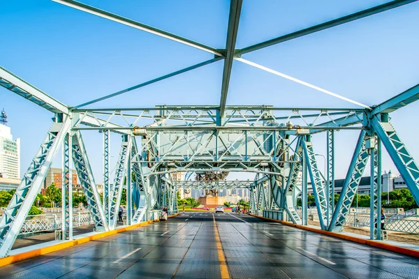 Onderdeel Van Staalconstructie Brug Tianjin China — Stockfoto