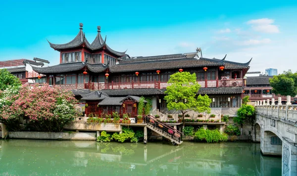 Antiguo Paisaje Arquitectónico Del Río Qinhuai Nanjin — Foto de Stock