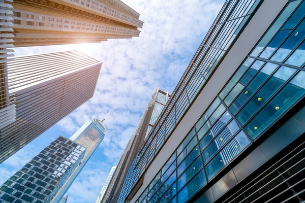 Los Edificios Comerciales Hong Kong Son Ángulo Bajo China —  Fotos de Stock