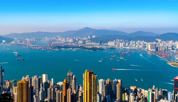 Ciudad Hong Kong Skyline Landscap Arquitectónico —  Fotos de Stock