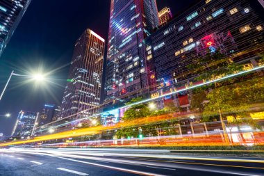Road City Nightscape Mimarisi ve Bulanık Araba Işığı