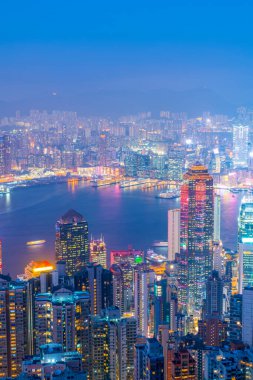 Hong Kong Şehri Skyline ve Mimari Yerleşkesi