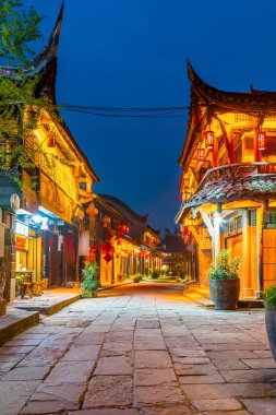 Chengdu Antik Kasabası 'nın Nightscape' i, Sichuan Eyaleti, Chin