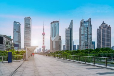 Şangay Lujiazui Mimari Peyzaj Skylin