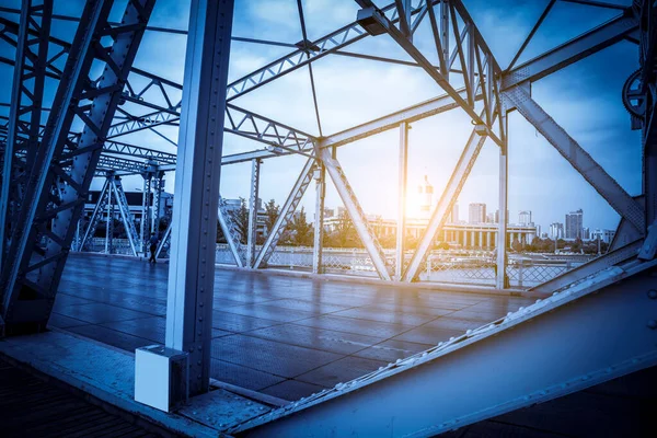 Part of the steel structure bridge in Tianjin, China