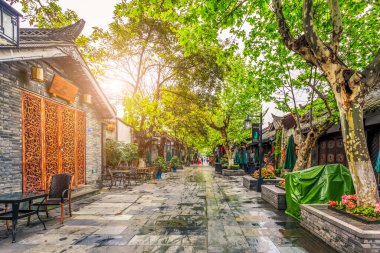 Chengdu 'daki antik sokaklar ve evler