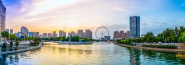 Tianjin, Çin 'de kentsel mimari manzara