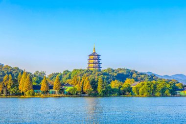 Beautiful landscape and landscape in West Lake, Hangzhou, China clipart