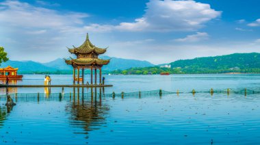 Batı Gölü 'nün güzel manzarası, Hangzhou