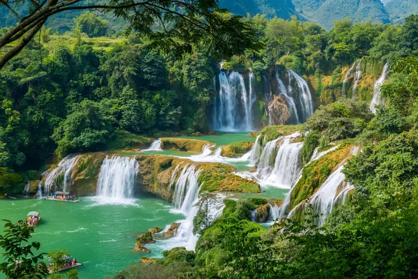 Guangxi Çin Deki Detian Falls Vietnam Daki Banyue Falls — Stok fotoğraf